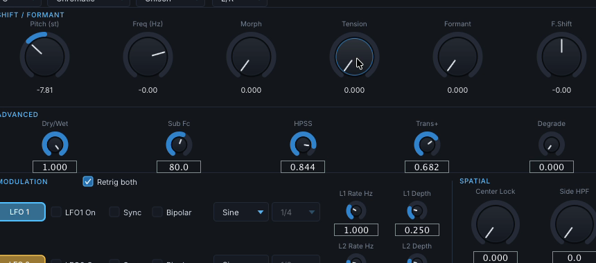 HPSS and Transient boost knobs